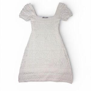 Zara White Crochet Mini Dress